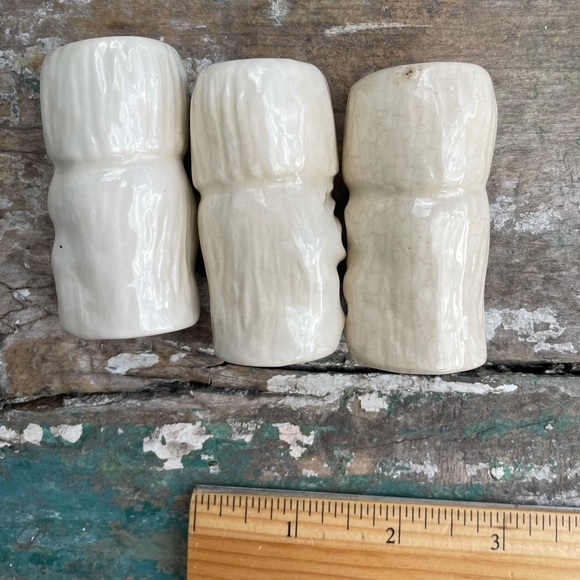 1 Large ceramic Tiki Bead handmade focal macramé vintage - Picture 6 of 7